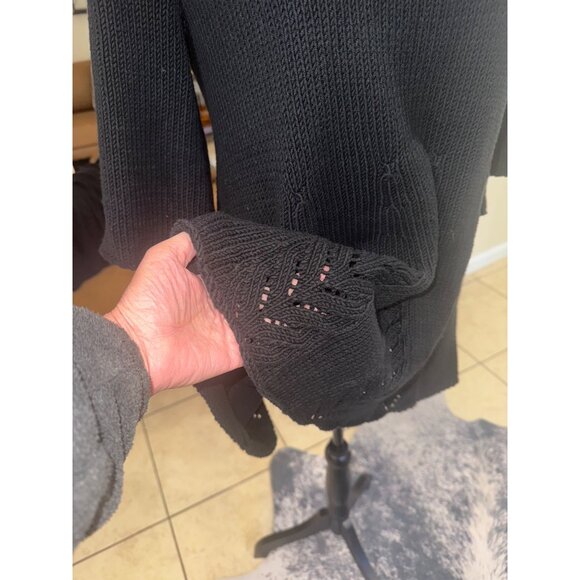 NWT Max Studio Black Knit Long Fit and Flare Sweater Tunic Top Retail $118 City - Picture 10 of 10